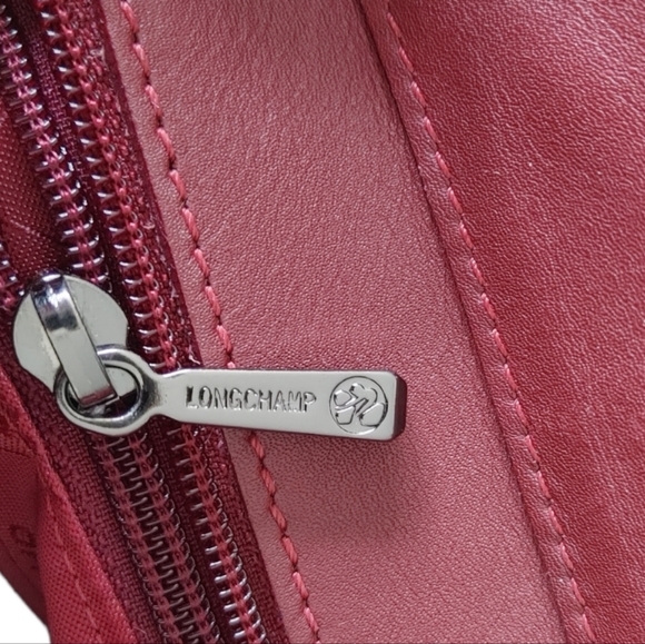 Longchamp Burgundy Suede & Leather Tassel Backpack - Picture 7 of 16